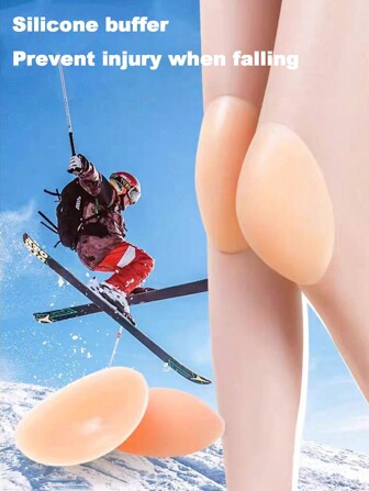 ชุด 2ชิ้น แผ่นรองเข่าซิลิโคน สำหรับการเล่นสกี อุปกรณ์ป้องกันเข่าป้องกันลื่นสำหรับบาสเกตบอล ตัวป้องกันเข่าสำหรับการเล่นสเก็ต อุปกรณ์เสริมฟิตเนส แผ่นรองเข่ากีฬา แผ่นรองเข่าสำหรับฟิตเนส