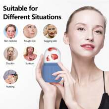 1 pieza Molde de silicona para cubitos de hielo, para belleza y cuidado de la piel, rodillo facial y para ojos de hielo de silicona, herramientas de cuidado de la piel con rodillo de hielo de silicona, molde de hielo facial para mascarilla de cuidado de la piel, rodillo de hielo reutilizable