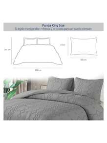Juego de Funda Duvet King  Forma de Líneas. Solo Cubierta de Edredón con Cierre de Botones, Incluye 2 Fundas de Almohada. Bluelander. - Gris - Ver 6