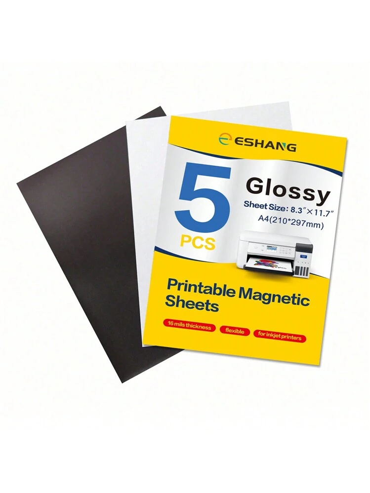 5 Sheets A4 Size Printable Magnetic Sheets Non Adhesive 16mil Thick ...