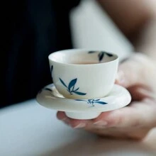 1 件陶瓷杯碟套装，波西米亚风格早餐、水杯、茶时间、家庭、花园、餐厅使用、夏季和冬季饮具、礼物 - 彩色 - 查看 2