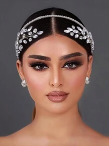 Diadema hecha a mano de color plateado con cristales, accesorios de moda para el cabello para mujeres y niñas, apropiada para novias