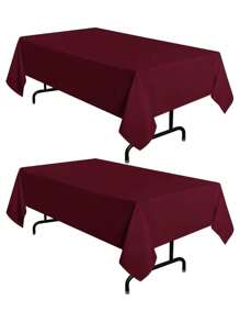 1 包红色绿色桌布 147 X 259.08 厘米，矩形 1.88 米桌布 - 防污抗皱可洗涤纶桌布适用于餐桌、自助餐派对和露营圣诞装饰（多种颜色和多种尺寸）