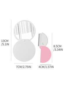CIMACA 1 件折叠眉毛剃须刀 + 1 件带旋转滑盖镜子的口袋折叠镜，高清小镜子便携式迷你化妆镜和折叠毛发修剪器，适合家庭和旅行使用，女性最佳美容护理化妆工具感恩节礼物 - 彩色 - 查看 6
