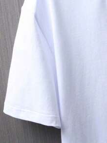 Men's Casual Round Neck Bear Print T-Shirt - 白色 - 查看 3