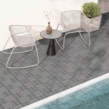 Lifezeal 18/36 PCS Interlocking Deck Tiles 12" X 12" Waterproof All Weather Flooring Covering Brown/Grey - Gray-36 Pieces - View 4
