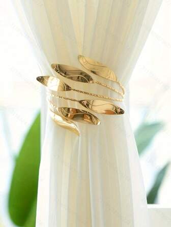 1pc Metal Window Curtain Tieback, Minimalist & Practical Multi-Function