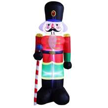 Giant Inflatable Nutcracker Doll Christmas 2 Meters And 40cm Led Decoration Commercial Entrance Residential Party End Of Year Celebration - 彩色 - 查看 6