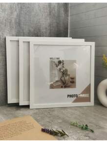 Juego de 3 marcos de fotos cuadrados de 15x15, 20x20, 25x25, 30x30 cm para exhibición sobre mesa y montaje en pared, decoración conmemorativa, marcos de fotos minimalistas, selección elegante para adorno de pared (papel fotográfico no incluido), marco múltiple tipo galería, marcos de fotos exquisitos para pared, marco retrato