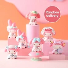 Sanrio 1PC My Melody Tea Party Theme Blind Box, Cute Cartoon Character Model, PVC Figurine, Versatile Styling Combinations, Desktop Decoration Supplies, Cute Fashion , Home Room Decor, Homecoming Season Gifts, Room Decoration Stuff, Home Decor, Bedroom Decor, Party Decorations, Wedding Items, 14+Youth Toys (Random Shipping)
