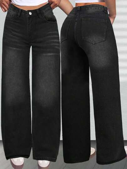 Teenager Mädchen locker sitzende klassische weite Jeans