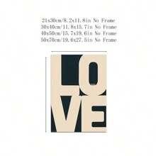 1PC Love You Art Print, Retro Wall Art, Blue Love Print Aesthetic Typography Elegant Wall Art Preppy Wall Print Love Poster, Love Poster, Valentine's Day Decoration, Sweet Love Fashion Hotel Bedroom Decoration, No Frame Gifts Birthday Graduation - Multicolor - View 6