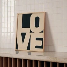 1PC Love You Art Print, Retro Wall Art, Blue Love Print Aesthetic Typography Elegant Wall Art Preppy Wall Print Love Poster, Love Poster, Valentine's Day Decoration, Sweet Love Fashion Hotel Bedroom Decoration, No Frame Gifts Birthday Graduation - Multicolor - View 2
