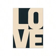1PC Love You Art Print, Retro Wall Art, Blue Love Print Aesthetic Typography Elegant Wall Art Preppy Wall Print Love Poster, Love Poster, Valentine's Day Decoration, Sweet Love Fashion Hotel Bedroom Decoration, No Frame Gifts Birthday Graduation - Multicolor - View 5