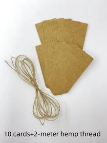 100pcs, Kraft Paper Gift Labels With Yellow Rope, Blank Commodity Price Hanging Labels, Bulk Brown Labels For Wedding, Birthday, Holiday And Party Gifts, Arts And Crafts Packaging, DIY Gift Decoration Labels And Hanging Decorations.
