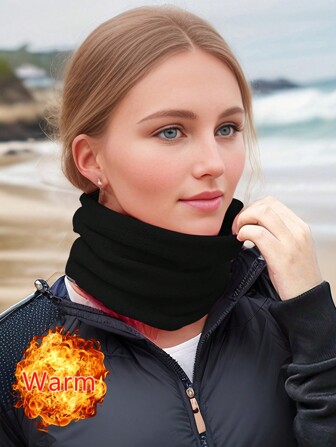 厚羊毛多功能女士颈部保暖器，保暖防风围巾，舒适夏尔巴无限围巾，秋冬季