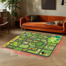 1 件装好玩的地毯游戏垫，汽车地毯设计，适用于玩具车和火车，防滑背衬，趣味毛毯，儿童游戏室或卧室的理想礼物，派对、聚会、节日游戏地毯 - 彩色 - 查看 14