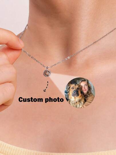 Custom Color Picture Custom Projection Necklace Pendant Stainless Steel Chain High Quality Simple Jewelry Ladies Girlfriend Gift,Silver,Stylish,Colorful,Vintage,Unisex,Hipster,Custom,Personalized,Unique,Ideal Gifts For Him,Ideal Gifts For Her,Her,Boyfriend,Girlfriend,Dad,Mom,Family,Friends,For Anniversaries,For Birthdays,For Graduation,For Prom,For Party,Necklaces For Women,Chic Autumn,Jewelry & Watches,Customized Fashion Photo Necklaces