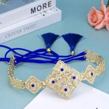 1piece Morocco Caftan Belt Crystal Bridal Dress Waist Chain Adjustable Length Arabic Style Body Chain - Star - View 2