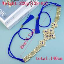 1piece Morocco Caftan Belt Crystal Bridal Dress Waist Chain Adjustable Length Arabic Style Body Chain - Star - View 3