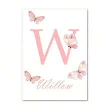 1 件无框，Acquerello 芭蕾舞女孩蝴蝶翅膀 Nome Personalizzato 墙壁艺术帆布画海报印刷图片女孩房间幼儿园家居装饰 - 彩色 - 查看 42