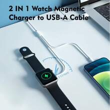 Wireless Charging Data Cable Compatible With Series 1-11 SE, Ultra Pro Compatible With IPhone 14/13/12/11/XS/XR/XSMAX USB A USB C - White - View 2