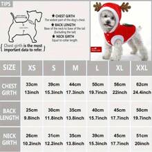 1 pieza Ropa para mascotas, disfraz navideño de reno de franela cálido para perro/gato, éxito viral, adecuado para fiestas de Año Nuevo