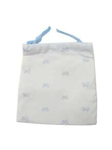 Pink/Blue/Black Bow Printed Storage Bag Drawstring Bag, Wedding And Festival Gift Packaging Bag, Candy Bag