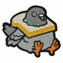 1pc Pigeon Bread Embroidery Patch Sticker - Multicolor - View 4