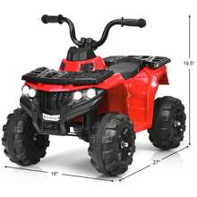 Lifezeal Kids Ride On ATV Quad 4 Wheeler Electric Toy Car 6V Battery Power Led Lights - Red - View 2
