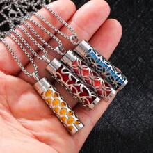 New Aromatherapy Diffuser Necklace Stainless Steel Small Box Essential Oil Perfume Essential Oil Diffuser Pendant Box Style Necklace Aromatherapy Jewelry