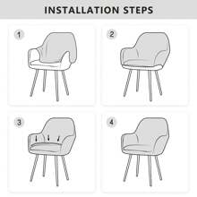 forcheer 1 pieza Funda de silla de color beige unicolor sin relleno, de tela de terciopelo, funda de silla elástica de poliéster para el hogar - Gris Oscuro - Ver 5