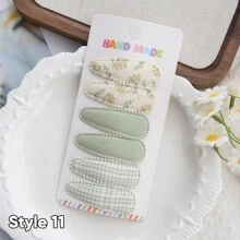 6 Stücke Kleinkind Haarspangen mit Blume Muster, Kleinkind Mädchen Haarschleifen Spangen rutschfest umwickelt mit Schnappverschluss, Blumen Spangen für Haare Haarclips, Haaraccessoires für Baby Kleinkind Mädchen Kinder (unterschiedliche Stoffchargen können Unterschiede aufweisen, zufällig) Liebes Valentinstag