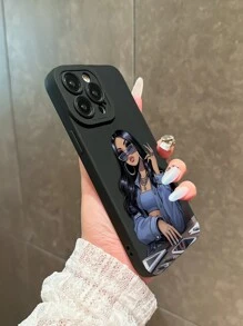 Anime Handyhülle mit coolen Mädchen Boss Sonnenbrillen Muster, stoßfest, mit Schlüsselband, kompatibel mit iPhone 16 Pro Max, 14, 13, 12, 11 Pro Max, XS Max, X, XR, 8, 7, Plus, Mini, geeignet als Geburtstagsgeschenk für Freundin, Freund oder für den Selbstgebrauch - Verschiedenfarbig - Übersicht 4