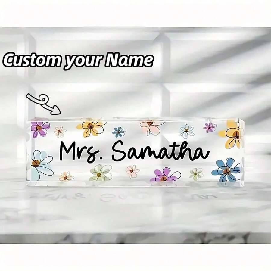 1 Tấm bảng tên để bàn bằng acrylic tùy chỉnh, 24 kiểu - Trang trí văn phòng cá nhân hóa, món quà lý tưởng cho sếp, giáo viên, luật sư, bác sĩ và đồng nghiệp - Hoàn hảo cho lễ tân gia, Giáng sinh, Lễ Tạ ơn, quà tặng cá nhân hóa, quà tặng ngày lễ - Nhiều màu - Xem 1