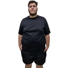 Kit 3 Plus Size Plain Dry Fit T-Shirts - 黑與白 - 查看 3