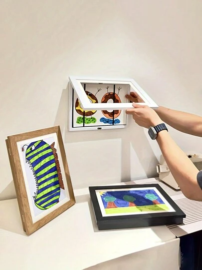 1 件磁性艺术画框 - 易于打开，可快速更换展示品 - 适用于家庭和办公室的多功能墙面装饰 - 适合节日和送礼