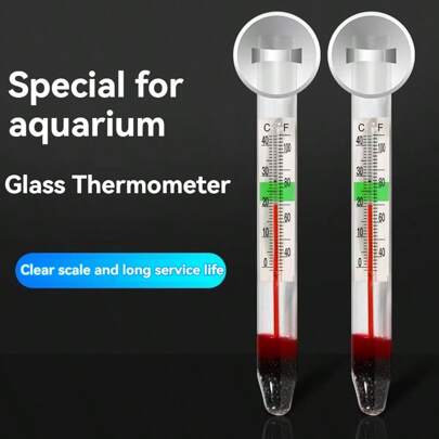 Aquarium Thermometer, Floating Glass Aquarium Water Temperature Gauge, High Precision Water Thermometer For Turtle Tank, No Charging, No Battery Required