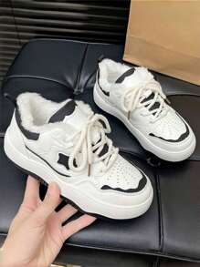 Giày thể thao thời trang nữ với thiết kế chắp vá hình ngôi sao và đế dày - màu đen - Xem 3