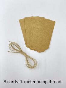 100pcs, Kraft Paper Gift Labels With Yellow Rope, Blank Commodity Price Hanging Labels, Bulk Brown Labels For Wedding, Birthday, Holiday And Party Gifts, Arts And Crafts Packaging, DIY Gift Decoration Labels And Hanging Decorations.