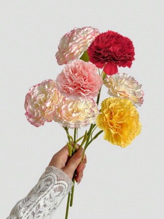 1 pieza/3 piezas/5 piezas, Flor artificial de clavel realista para manualidades DIY y decoración del hogar - Flor de simulación de floración para ramos de novia y arreglos de mesa - Uso en interiores y exteriores