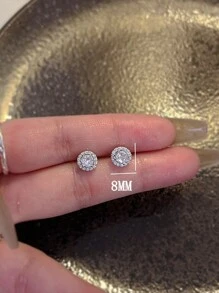 3pairs 2pairs 1Pair Fashion Personalized Round Stud Earrings - Silver - View 7