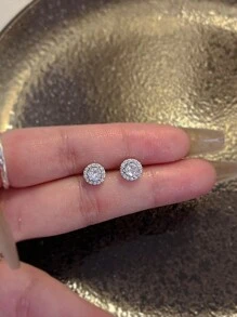 3pairs 2pairs 1Pair Fashion Personalized Round Stud Earrings - Silver - View 6