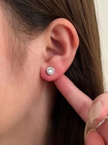 3pairs 2pairs 1Pair Fashion Personalized Round Stud Earrings - Silver - View 3