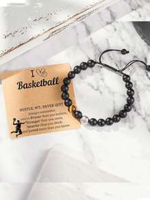 1pc Futebol Beaded Braided Bracelet, Minimalista e Moda Masculina Jóias