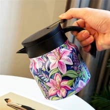 1 pieza Olla de acero inoxidable de 800ml/1000ml con infusor de té, termo aislado al vacío para hervir agua, tetera regreso a la escuela