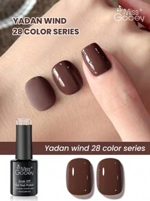 Miss Gooey雅丹风指甲油系列秋冬新款焦糖樱桃白凝胶指甲油咖啡棕浅色指甲油可剥离UV LED指甲油适用于美甲店和家庭DIY - 彩色 - 查看 13