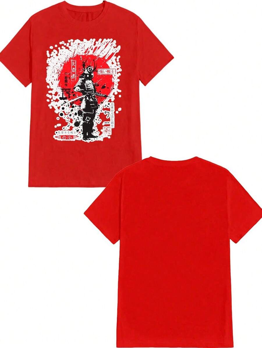 Unisex Anime T-Shirt 100% Cotton NEW! - 紅色 - 查看 1