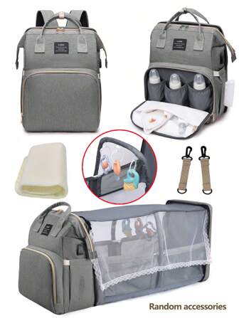 1pc Baby Diaper Bag Backpack With Changing Station, Multifunction Portable Waterproof Large Capacity Travel Baby Changing Bags, Baby Stuff Organizer , Baby Registry Search, Baby Diaper Bags For Boys & Girls, Baby Shower Gifts, Newborn Baby Essential Gifts
