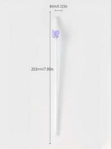 1/2 件，430ml/500ml，3D 可爱蝴蝶玻璃杯透明带盖和吸管（直径 8mm/0.31 英寸），极具吸引力的咖啡杯耐高温波波杯采用蝴蝶设计，适用于冰咖啡、果汁、茶和牛奶，是完美的生日、情人节和节日礼物，（粉色/黑色） - 多色 - 查看 22